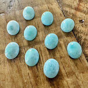 Natural Larimar Oval Cabochon - 10x8mm